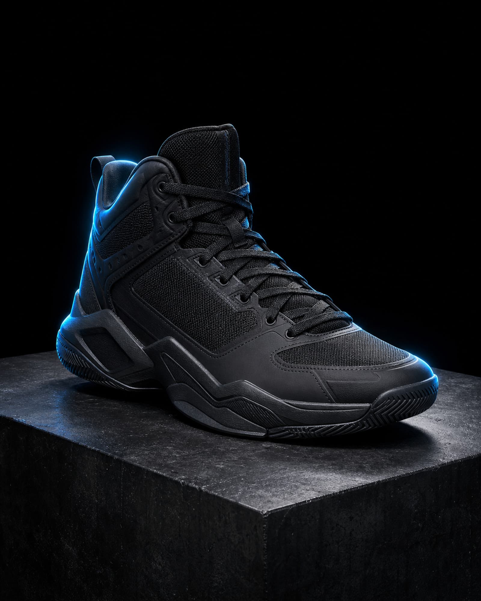 Black high-top sneaker demo style