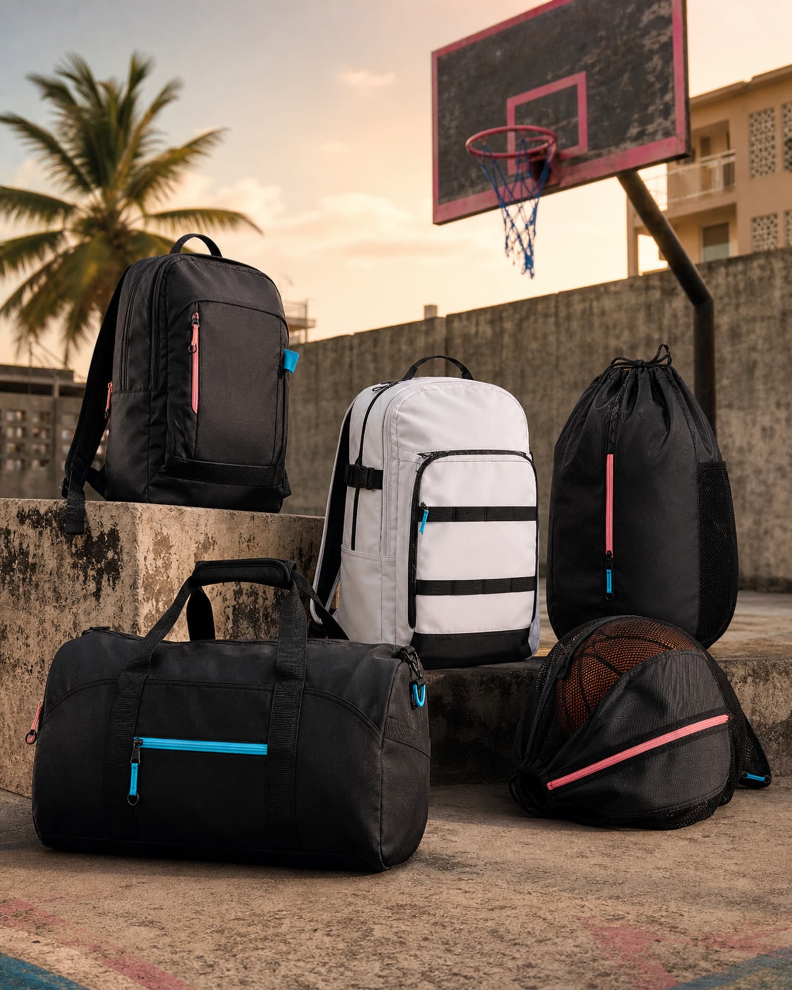 Black sports duffel bag